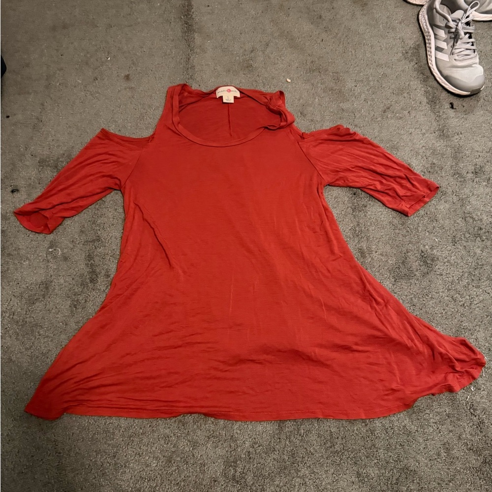 Red Cold Shoulder shirt